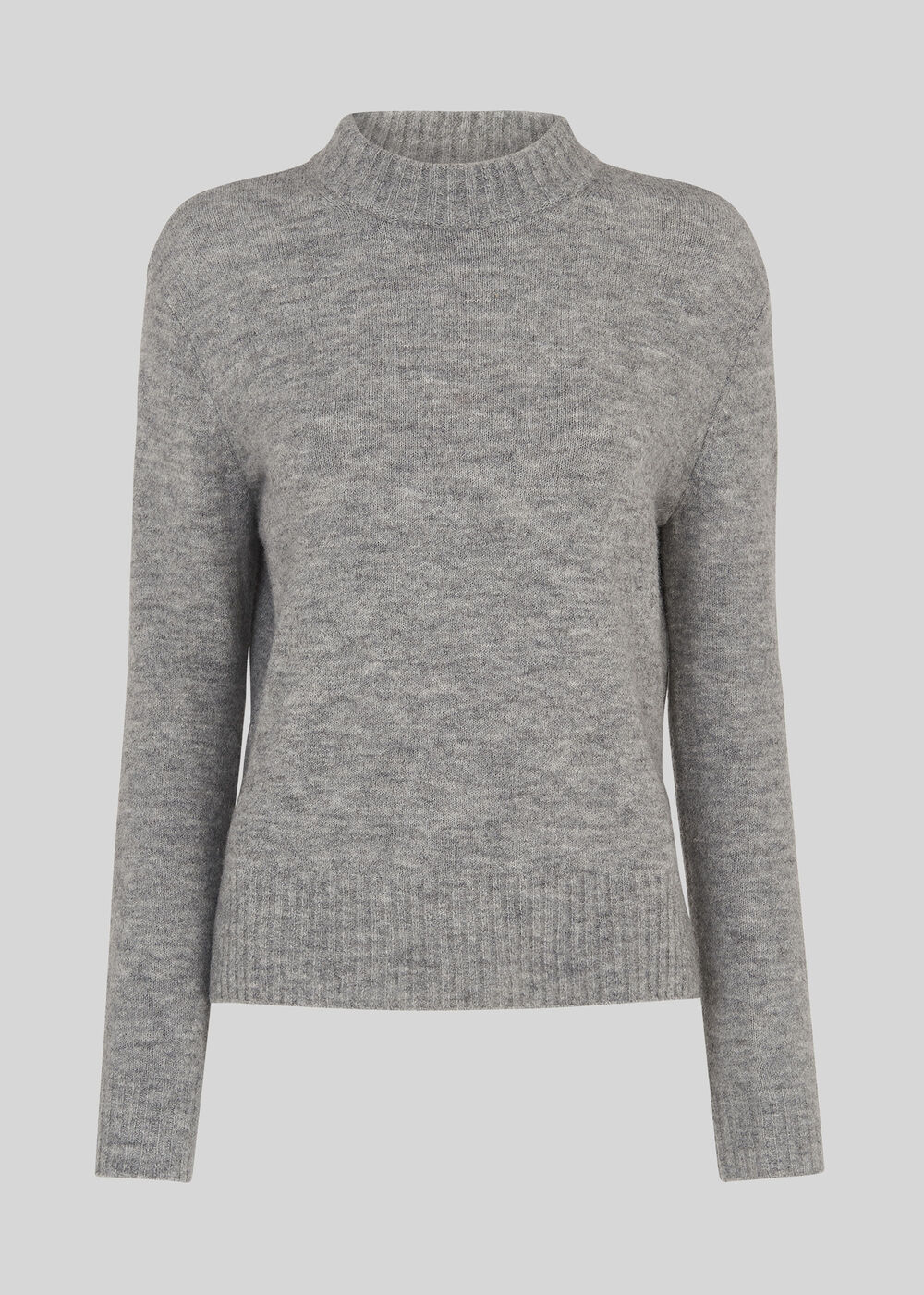 Ribbed Neck Knit Grey