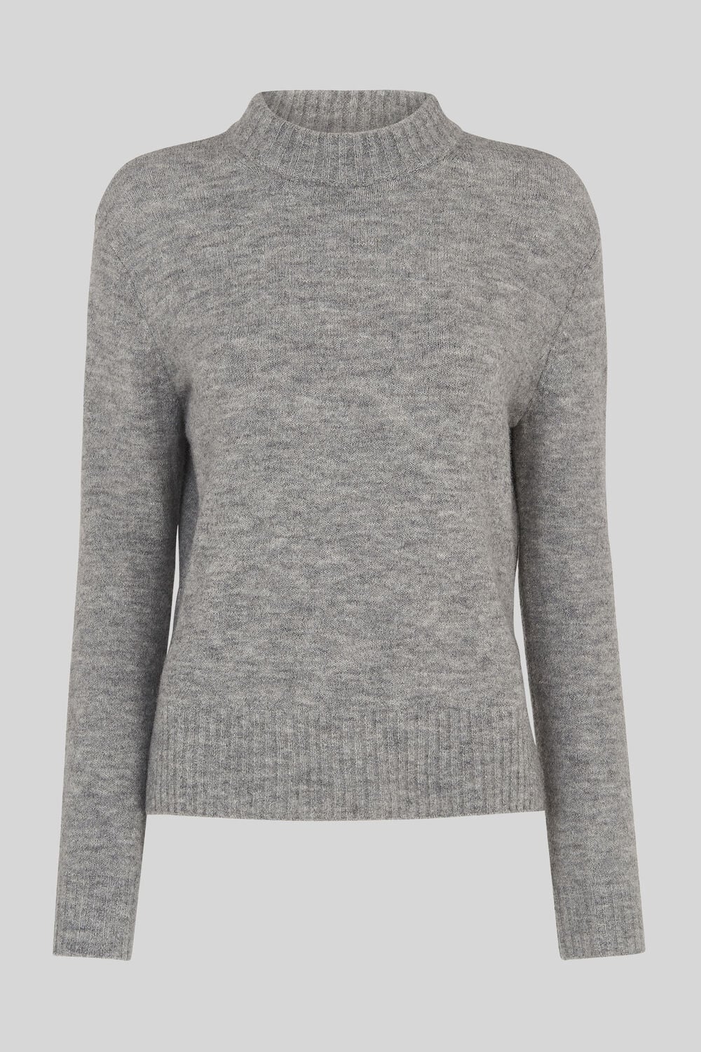 Ribbed Neck Knit Grey