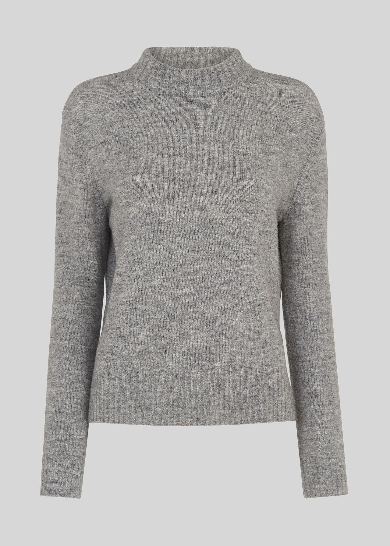 Ribbed Neck Knit Grey