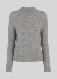 Ribbed Neck Knit Grey