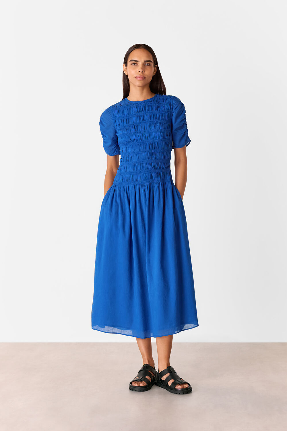 Blue Smocked Avery Dress