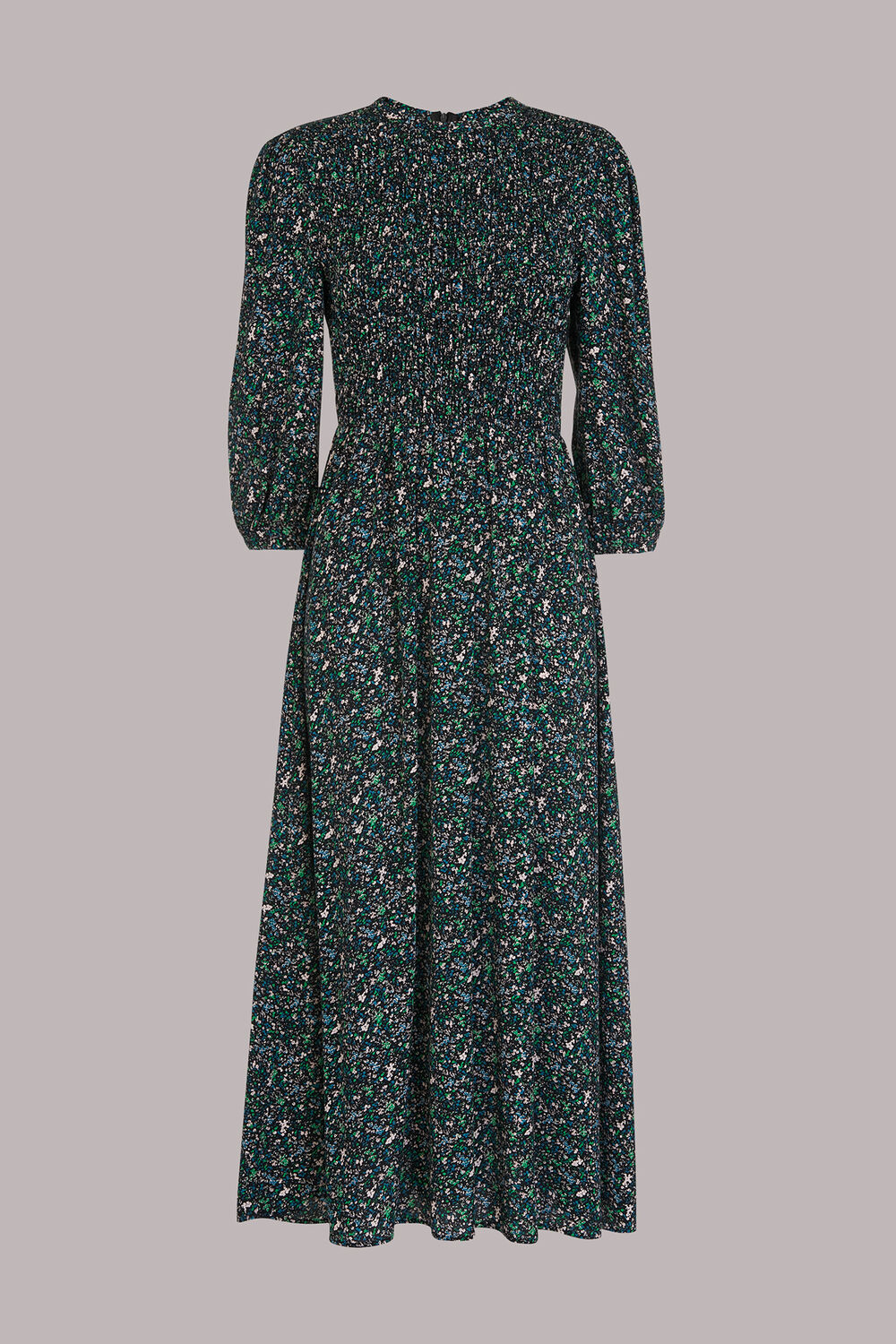 Midnight Garden Shirred Dress
