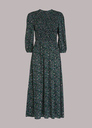 Midnight Garden Shirred Dress