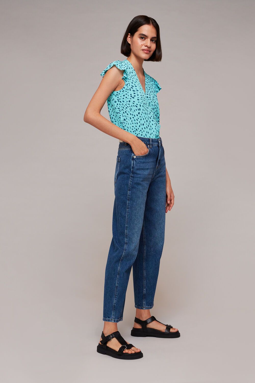 Speckled Spot Frill Top