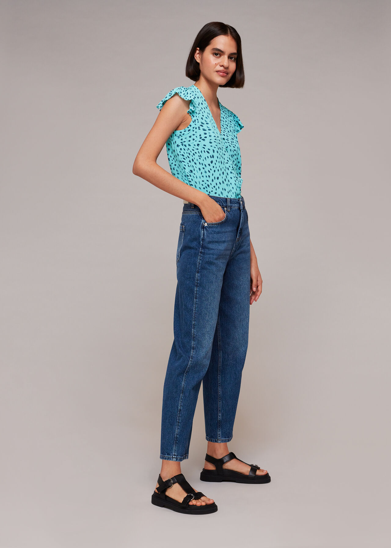 Speckled Spot Frill Top