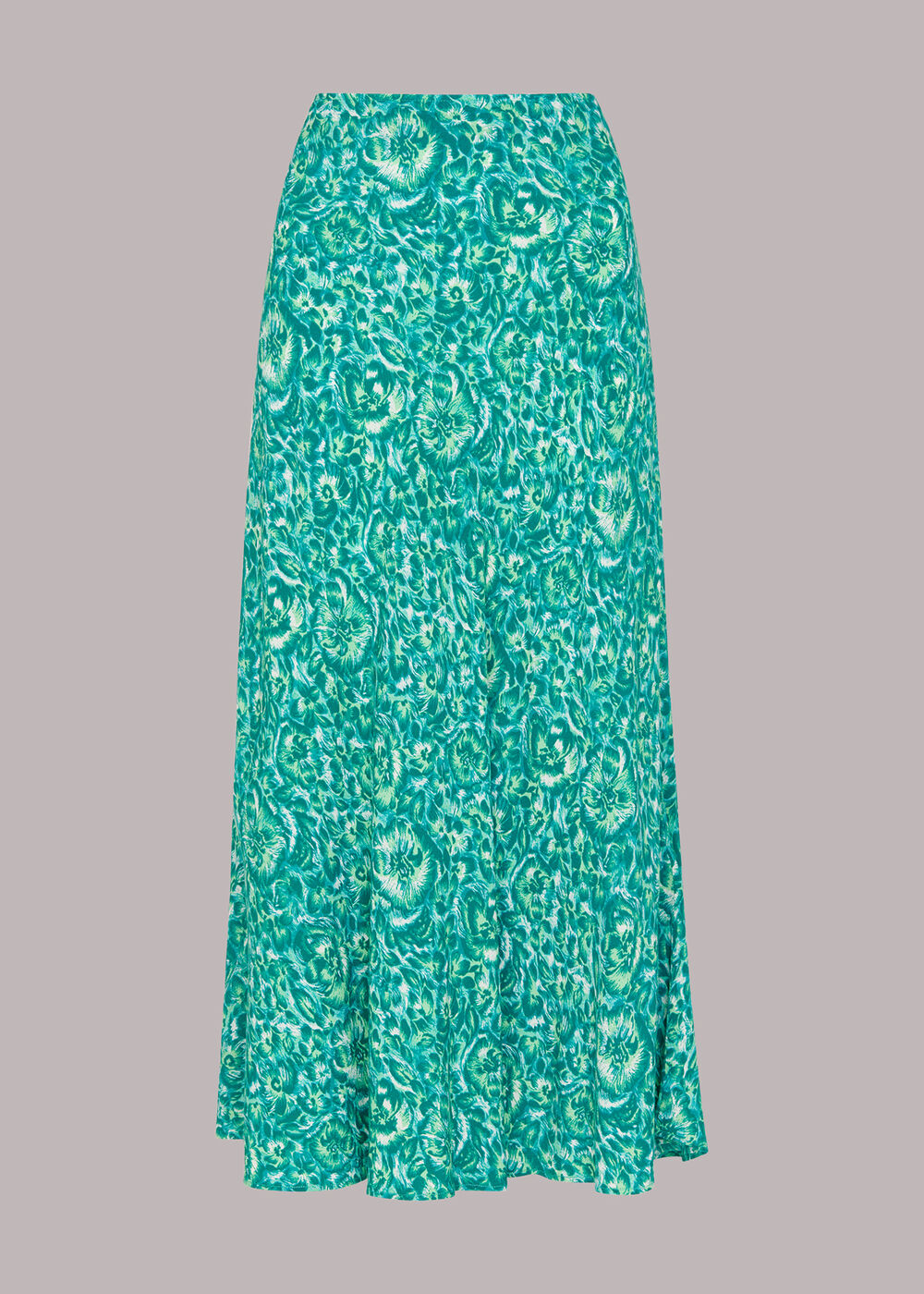 Clouded Floral Bias Cut Skirt