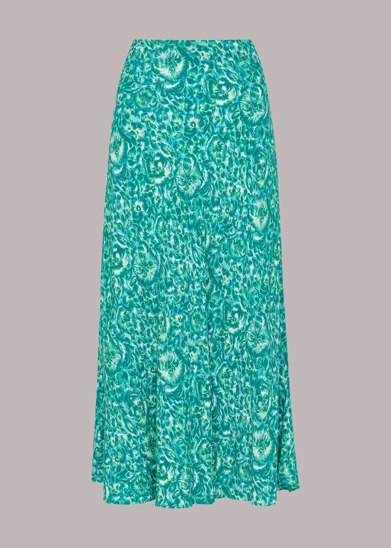 Clouded Floral Bias Cut Skirt