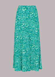 Clouded Floral Bias Cut Skirt