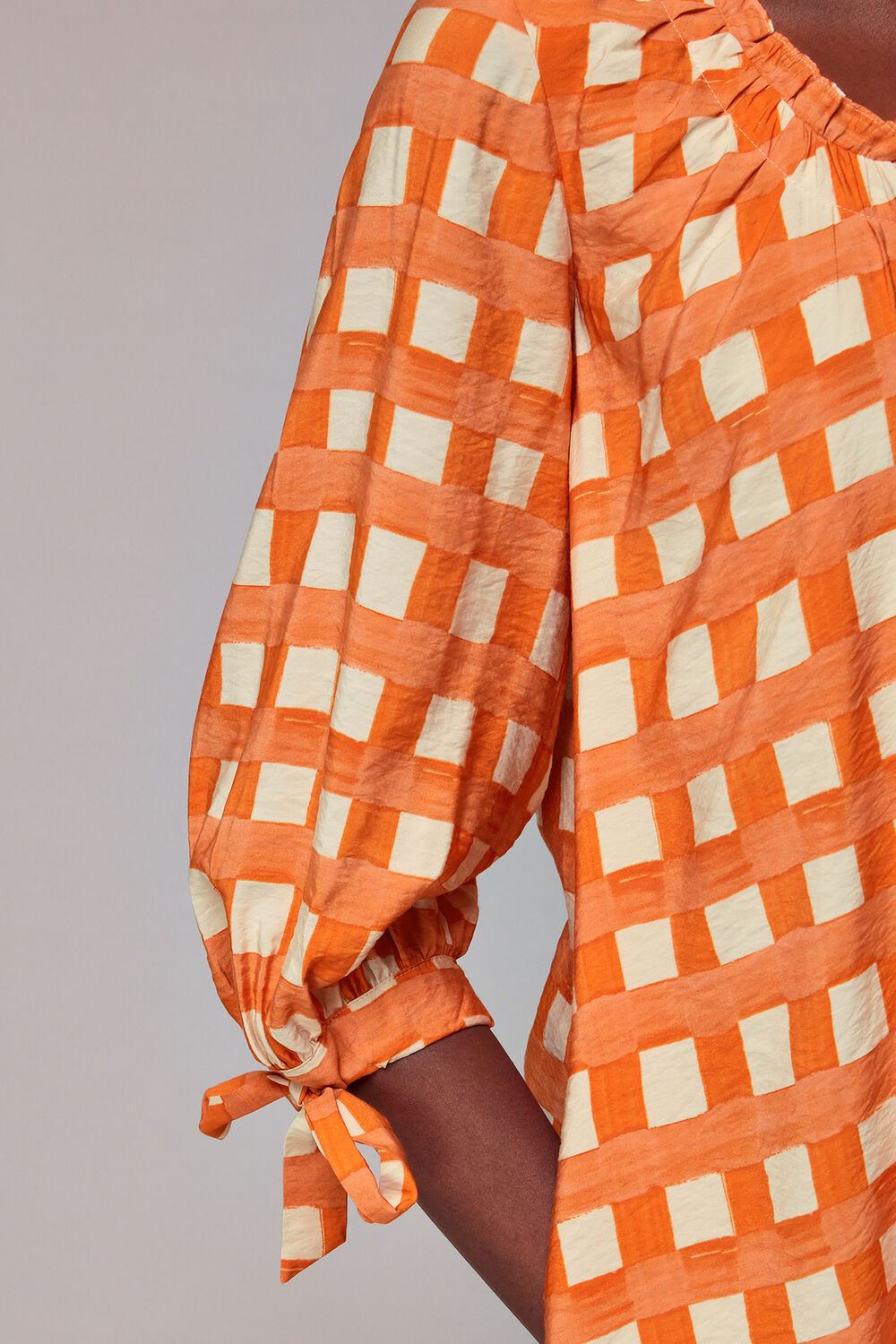 Lydia Gathered Trapeze Dress
