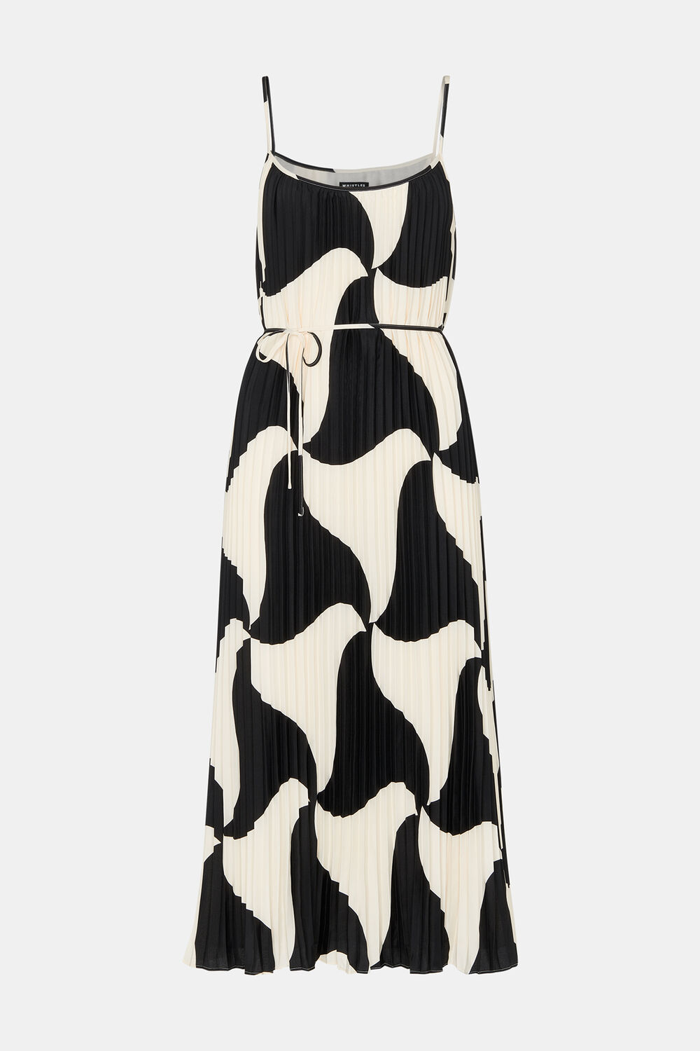 Black Triangle Swirl Pleated Dress