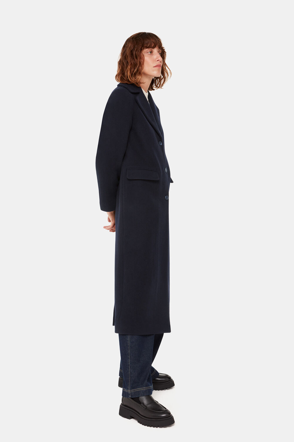 Navy Amalia Longline Coat
