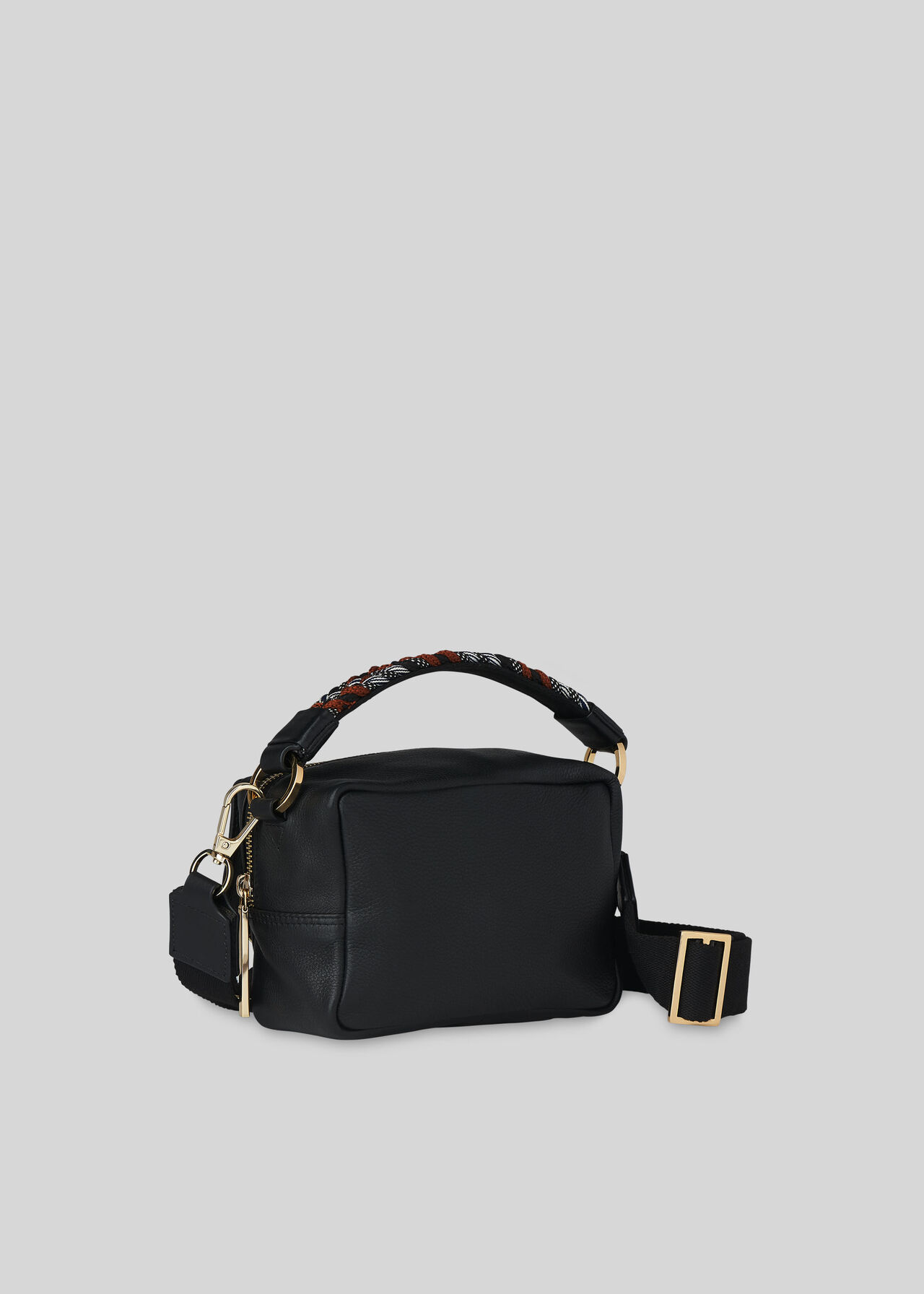 Bibi Woven Handle Crossbody Black