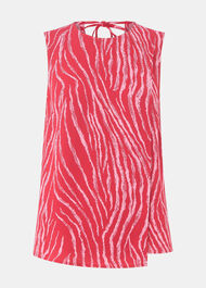 Zebra Layered Wrap Crepe Tank