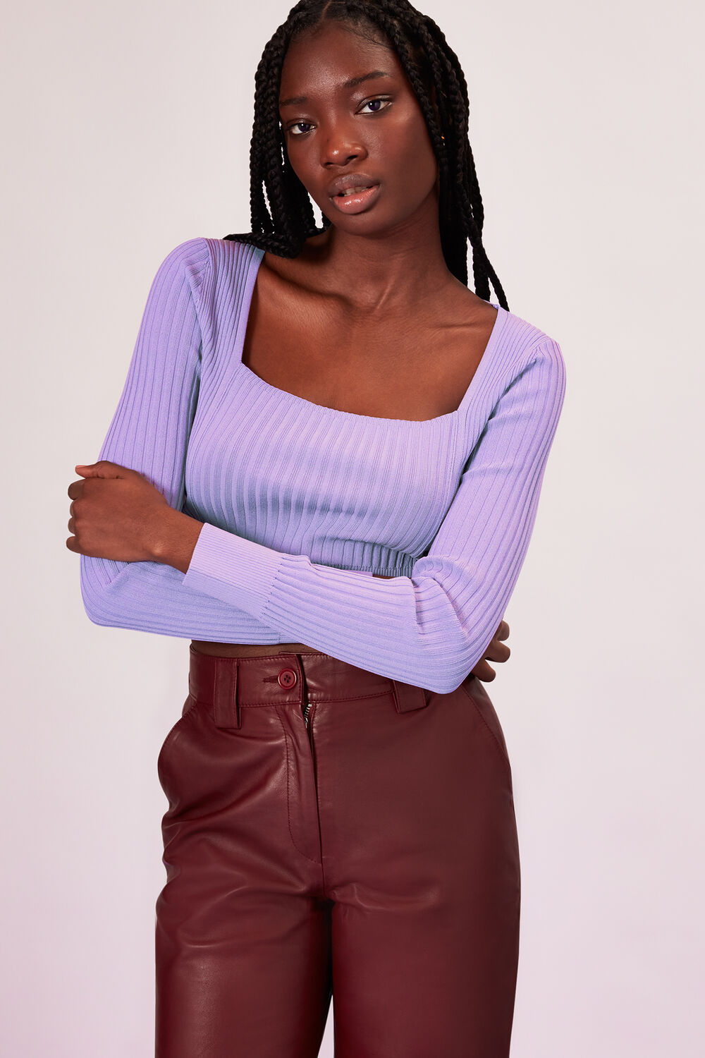 Square Neck Rib Knit