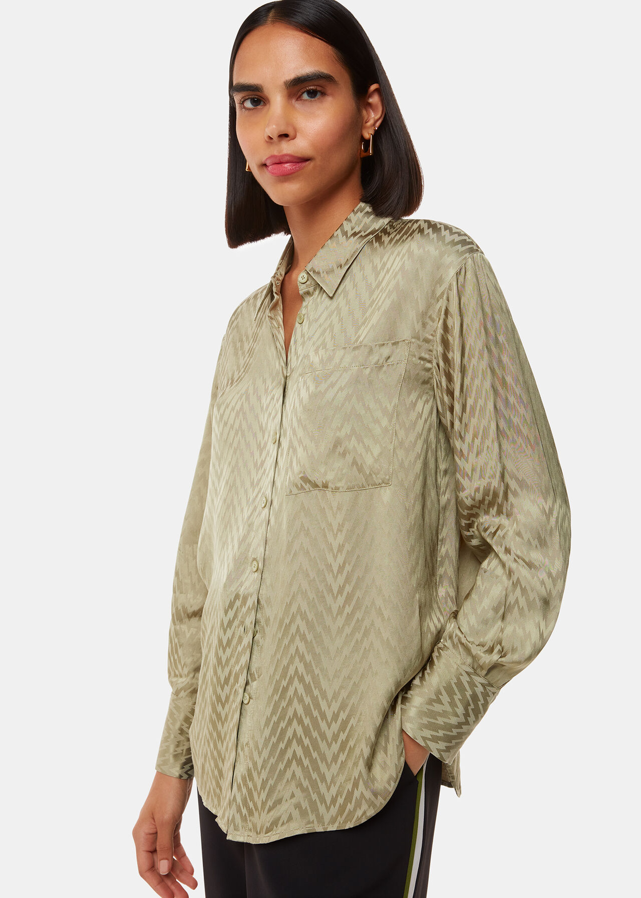 Jacquard Zig Zag Print Shirt