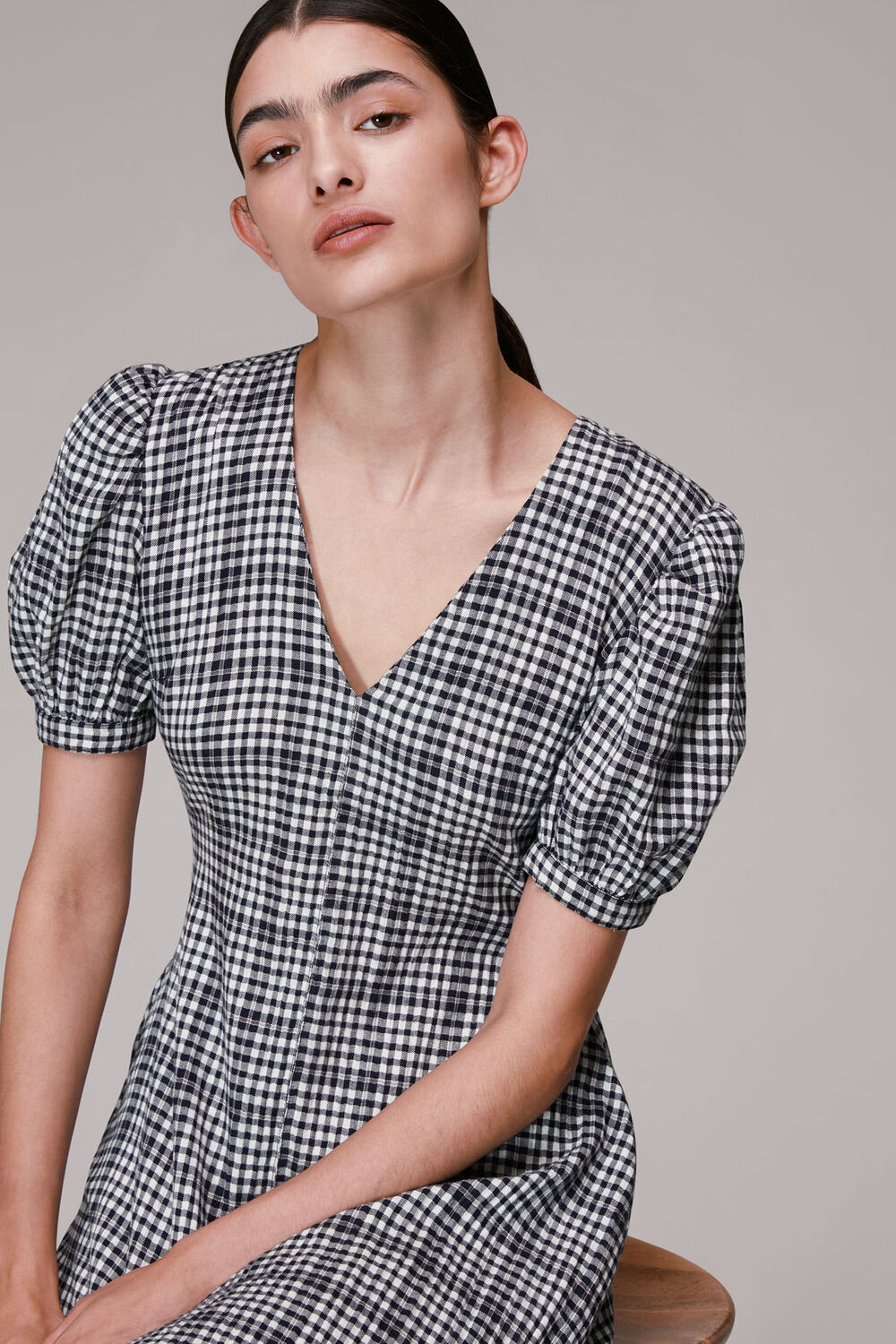 Multicolour Tabitha Checked Midi Dress