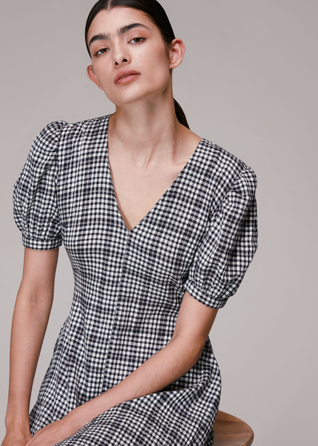 Tabitha Checked Midi Dress