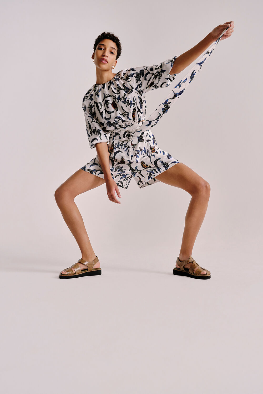 Subrina Printed Silk Top