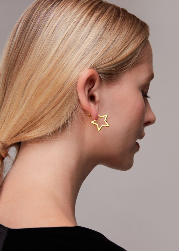 Studded Star Outline Earring