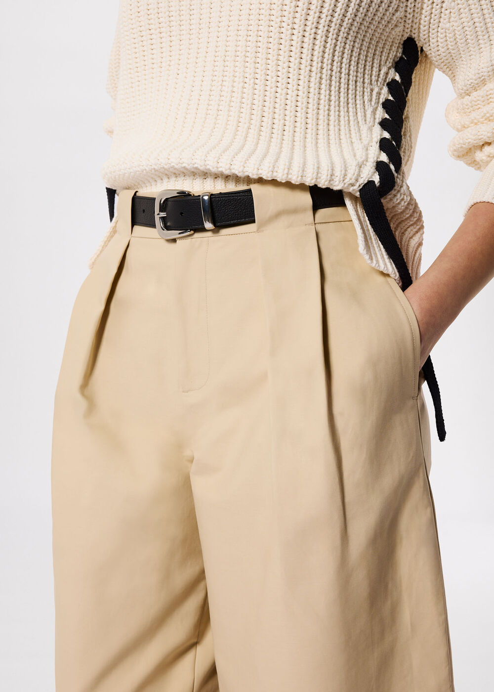 Cotton Barrel Leg Trouser