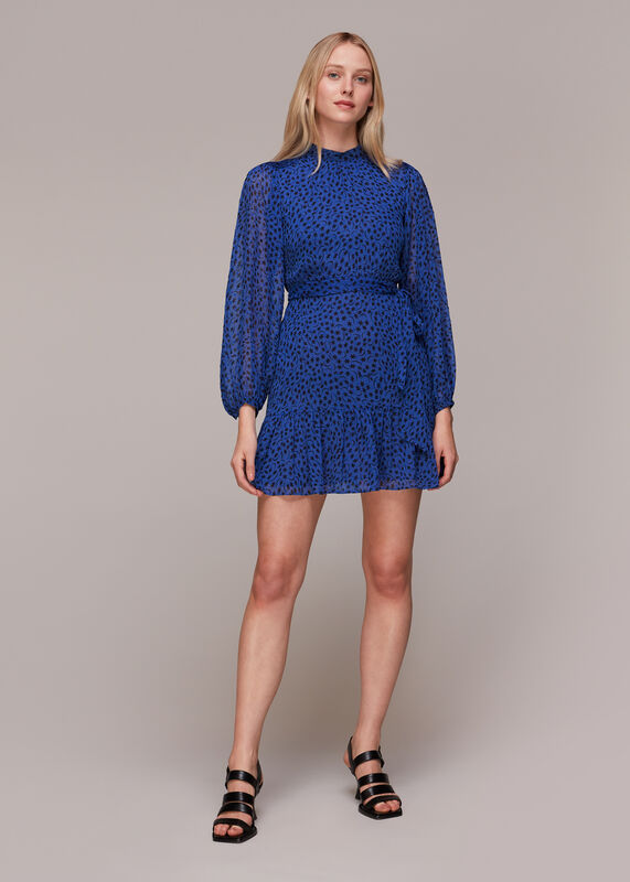 Warped Star Print Dobby Dress