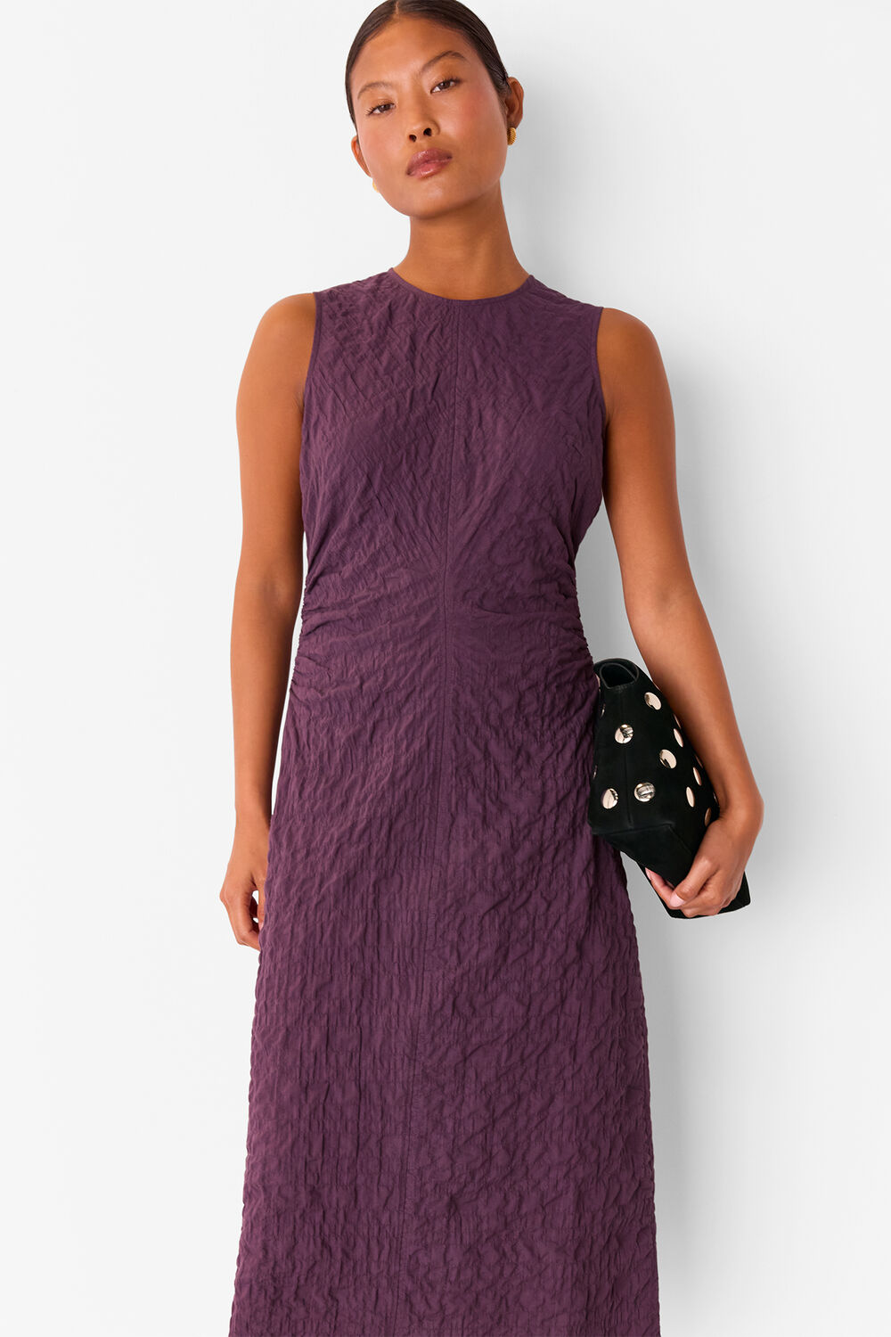 Plum Petite Lori Textured Midi Dress