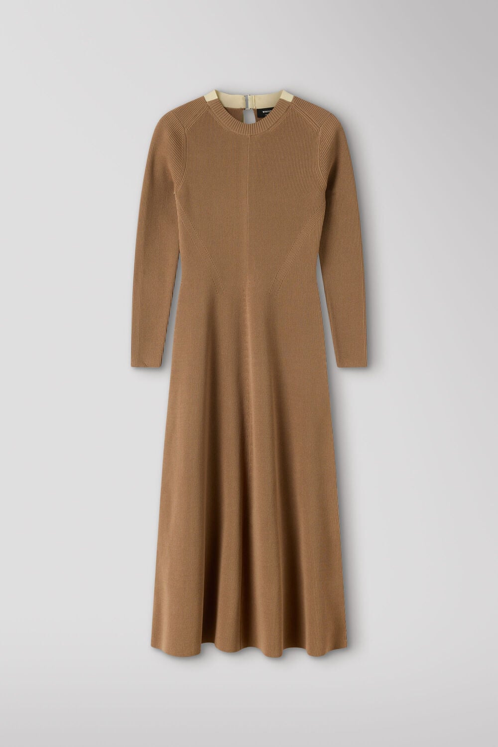 Camel Tie Back Rib Knit Dress