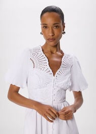 Cotton Broderie V Neck Dress