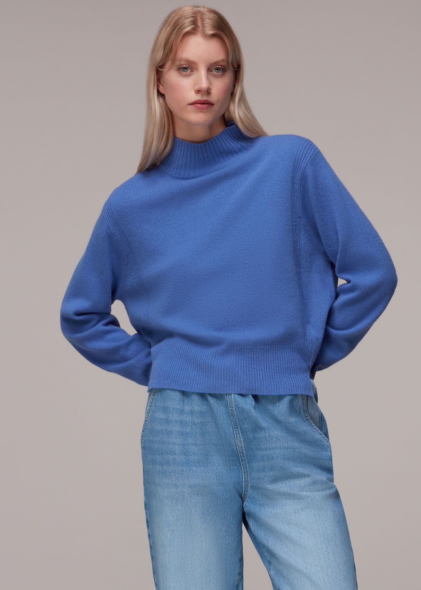 Funnel Neck Jumper Baby Blue main image 0