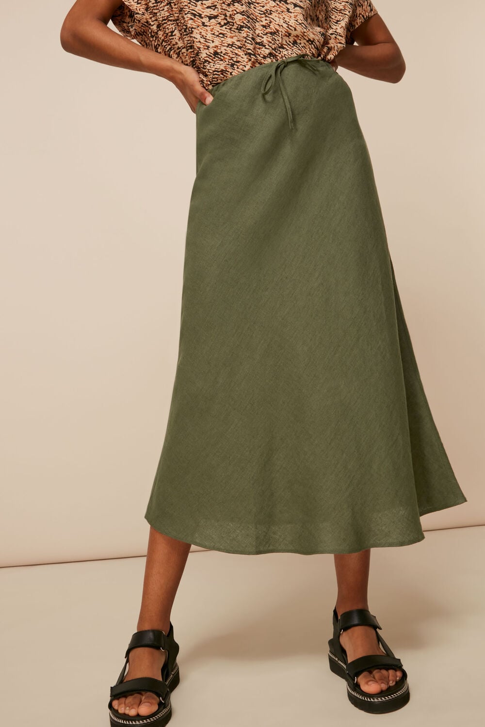 Linen Bias Cut Skirt