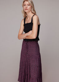 Twist Dot Print Skirt
