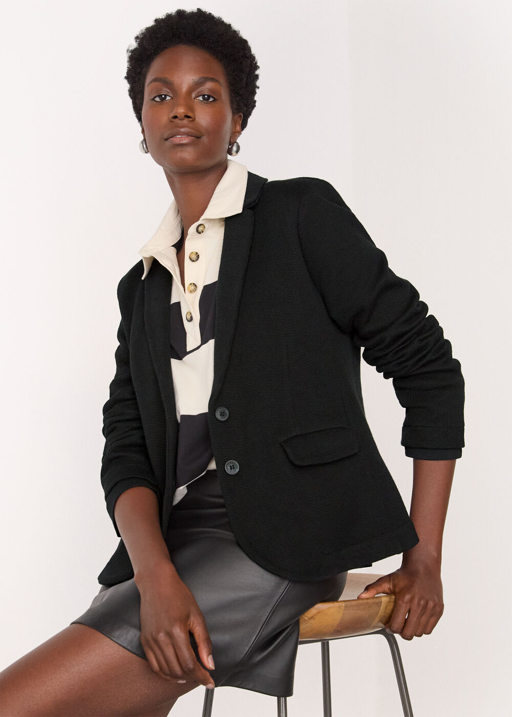 Slim Jersey Jacket Black