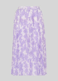 Batik Lily Print Pleated Skirt