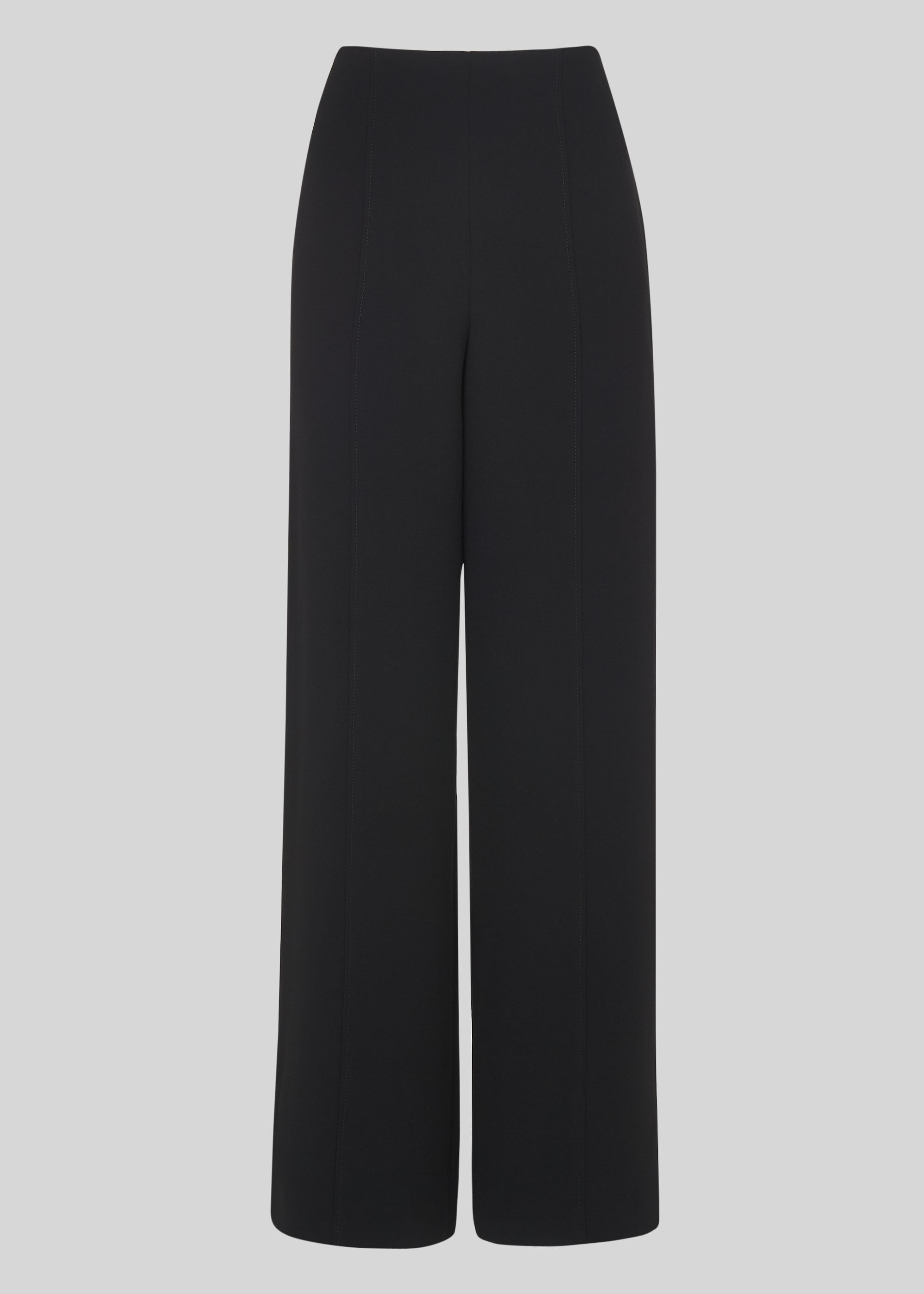 Black crepe wide leg trousers clearance