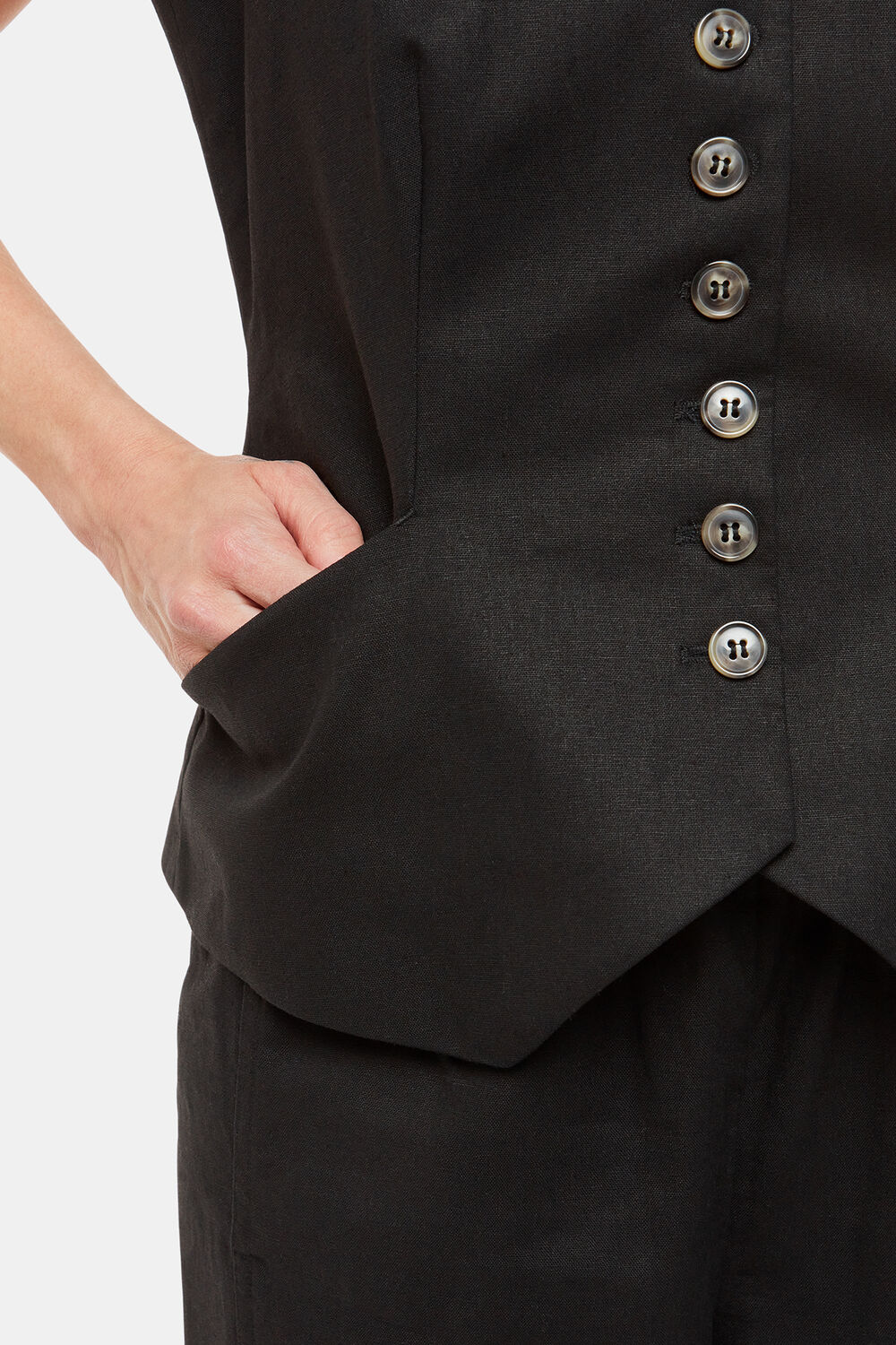 Petite Lindsey Linen Blend Waistcoat
