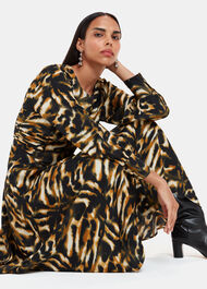 Smoke Print Gathered Dress