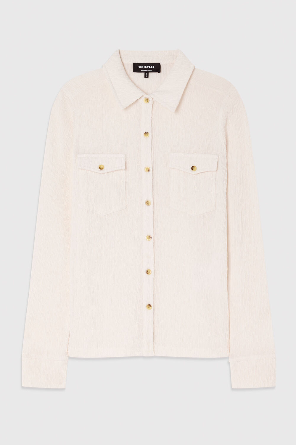 Ivory Textured Detail Jersey Shirt
