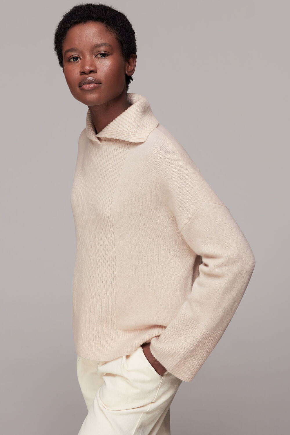 Rib Detail Collar Jumper