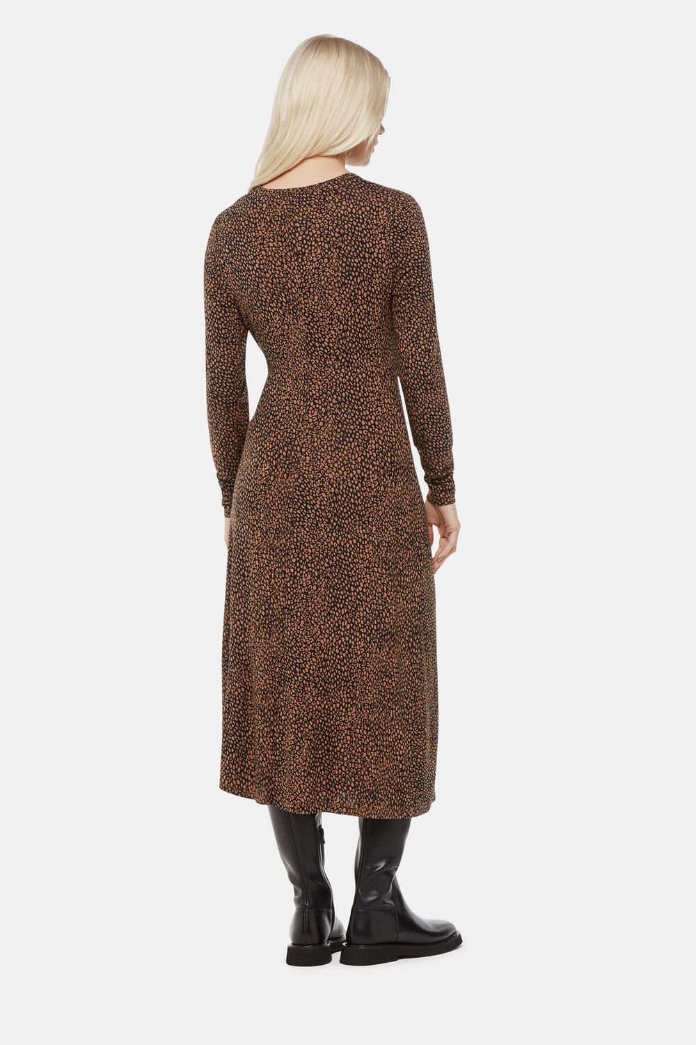 Petite Coffee Bean Tie Jersey Dress