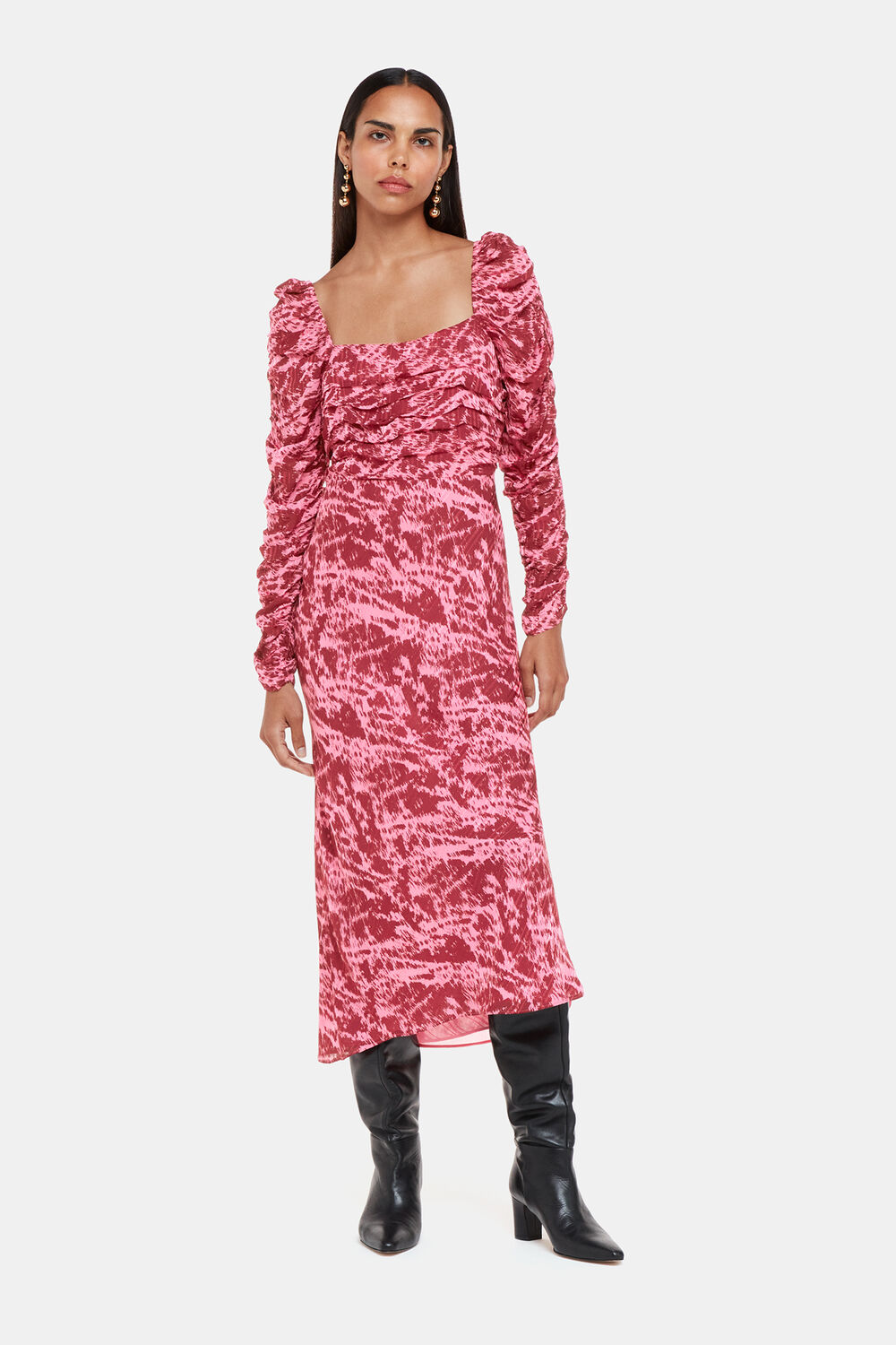 Jonie Sleek Texture Midi Dress