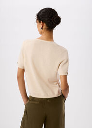 Short Sleeve Button Front Knit