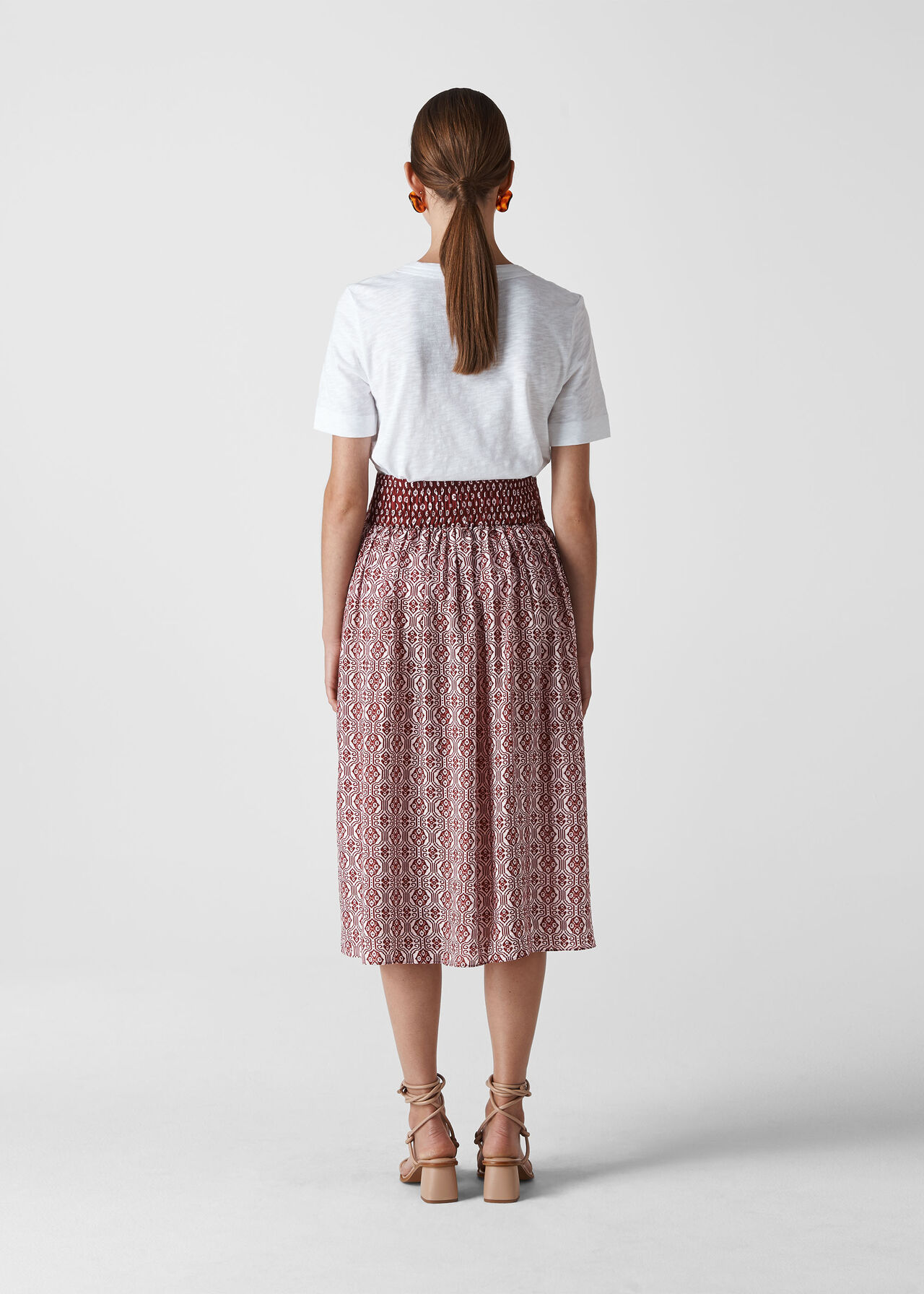 Woodblock Print Skirt Multicolour