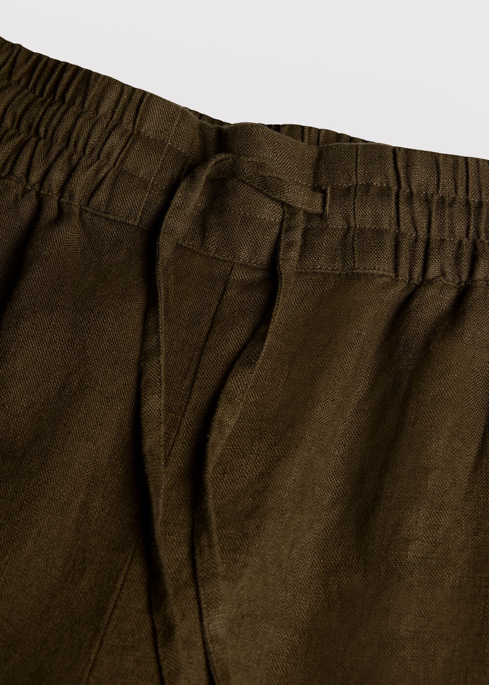 Petite Elasticated Linen Crop Trouser