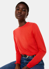 Wool Blend Crew Neck Top