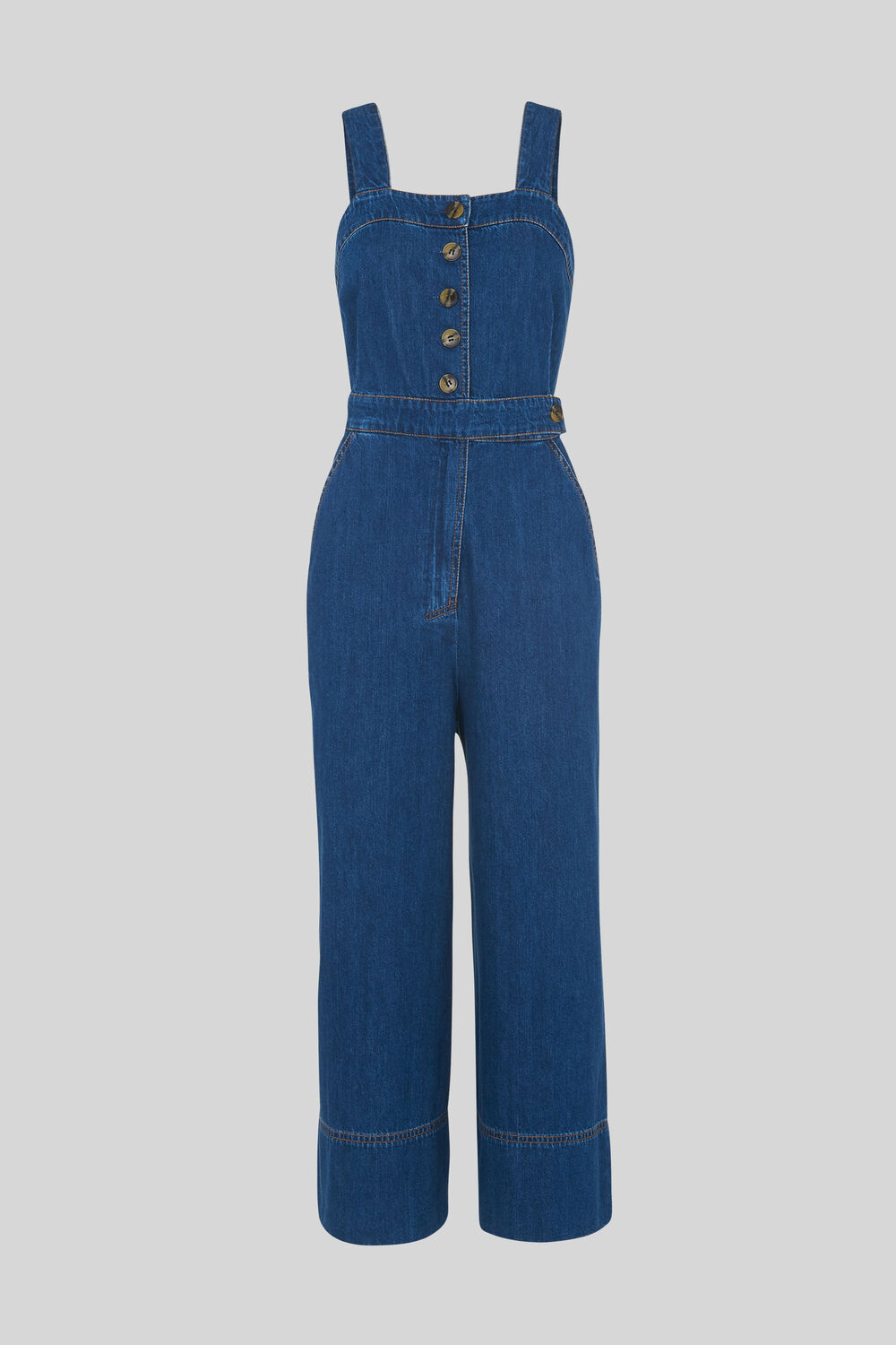 Tia Denim Button Jumpsuit Denim