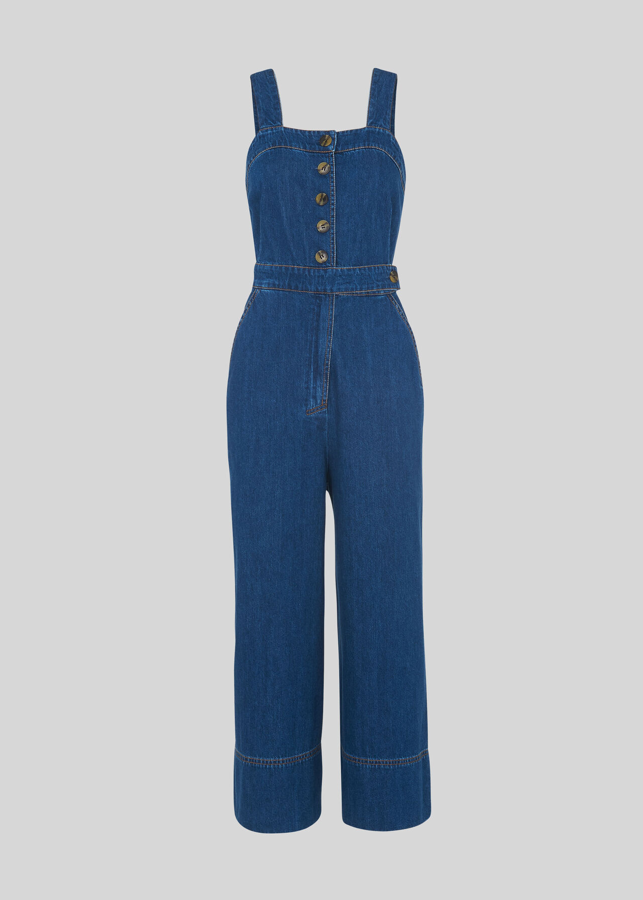 Tia Denim Button Jumpsuit Denim