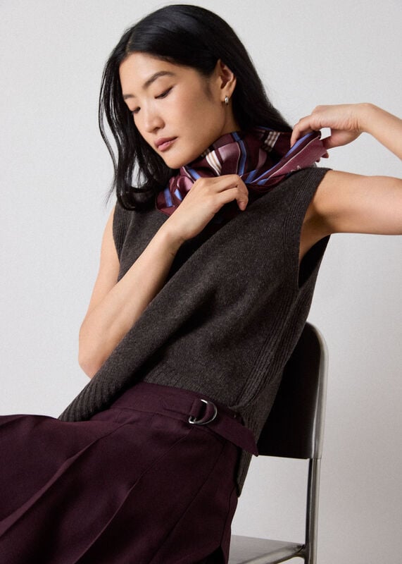 Brown Wool Sleeveless Tank