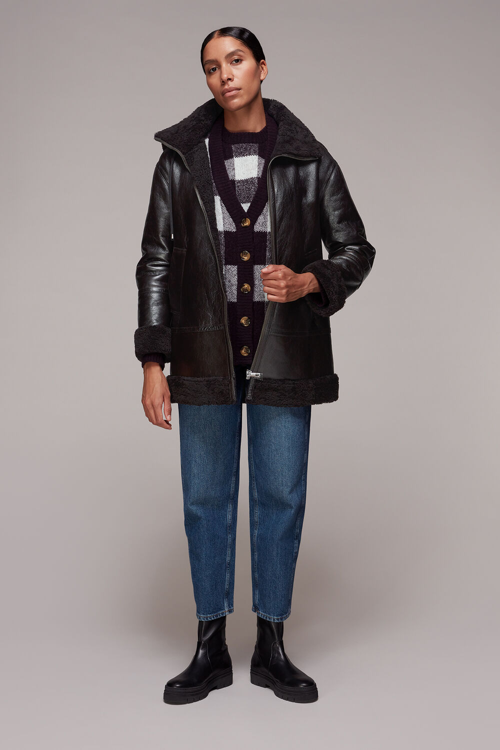 Shearling Hooded Biker