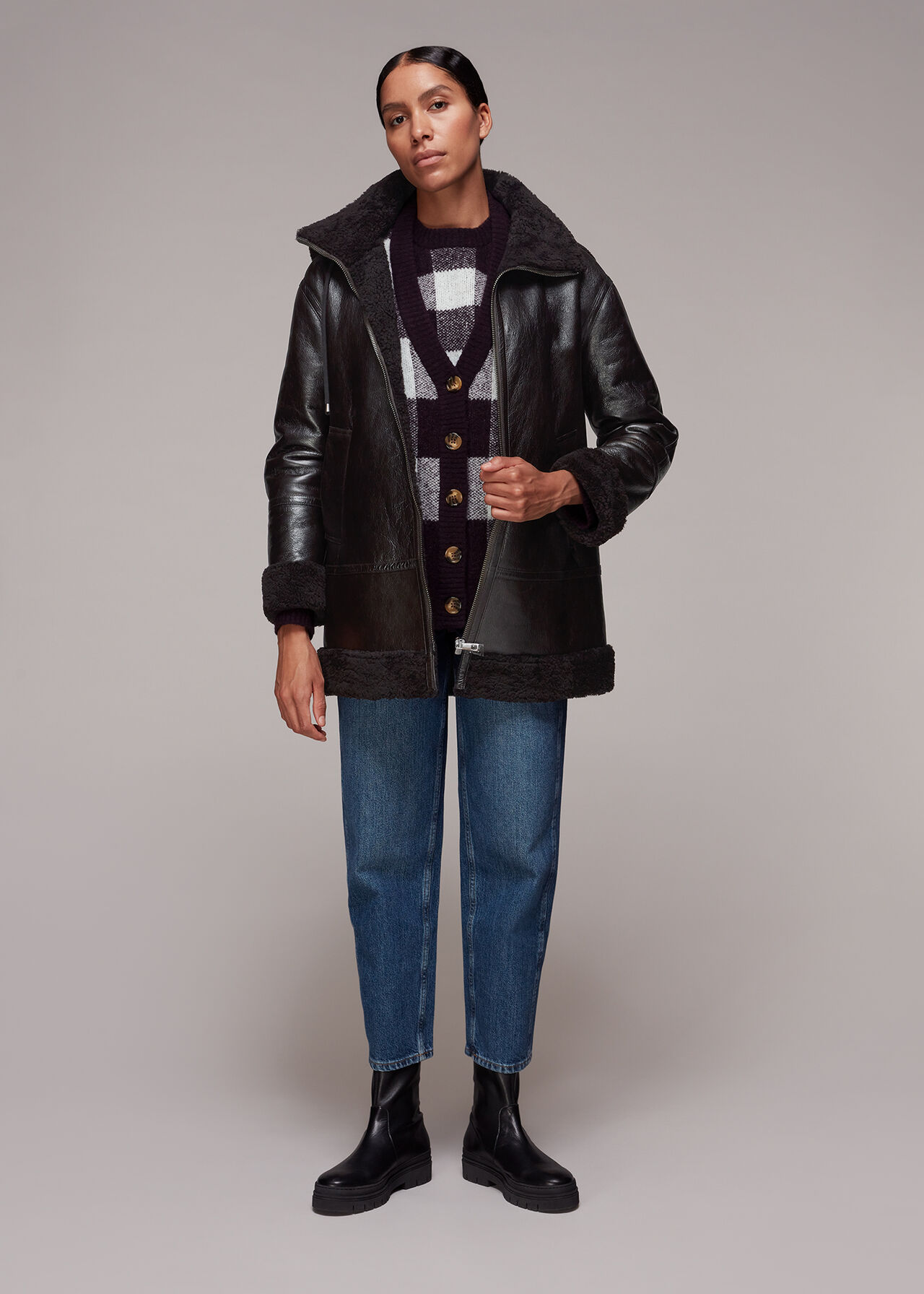 Shearling Hooded Biker