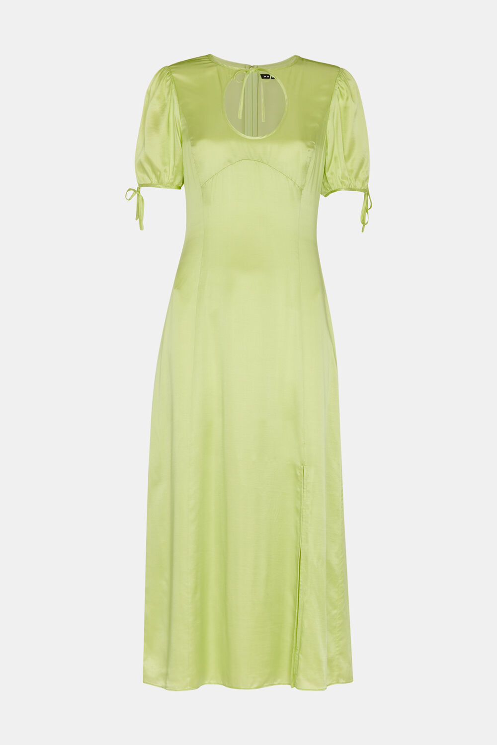 Keyhole Satin Midi Dress